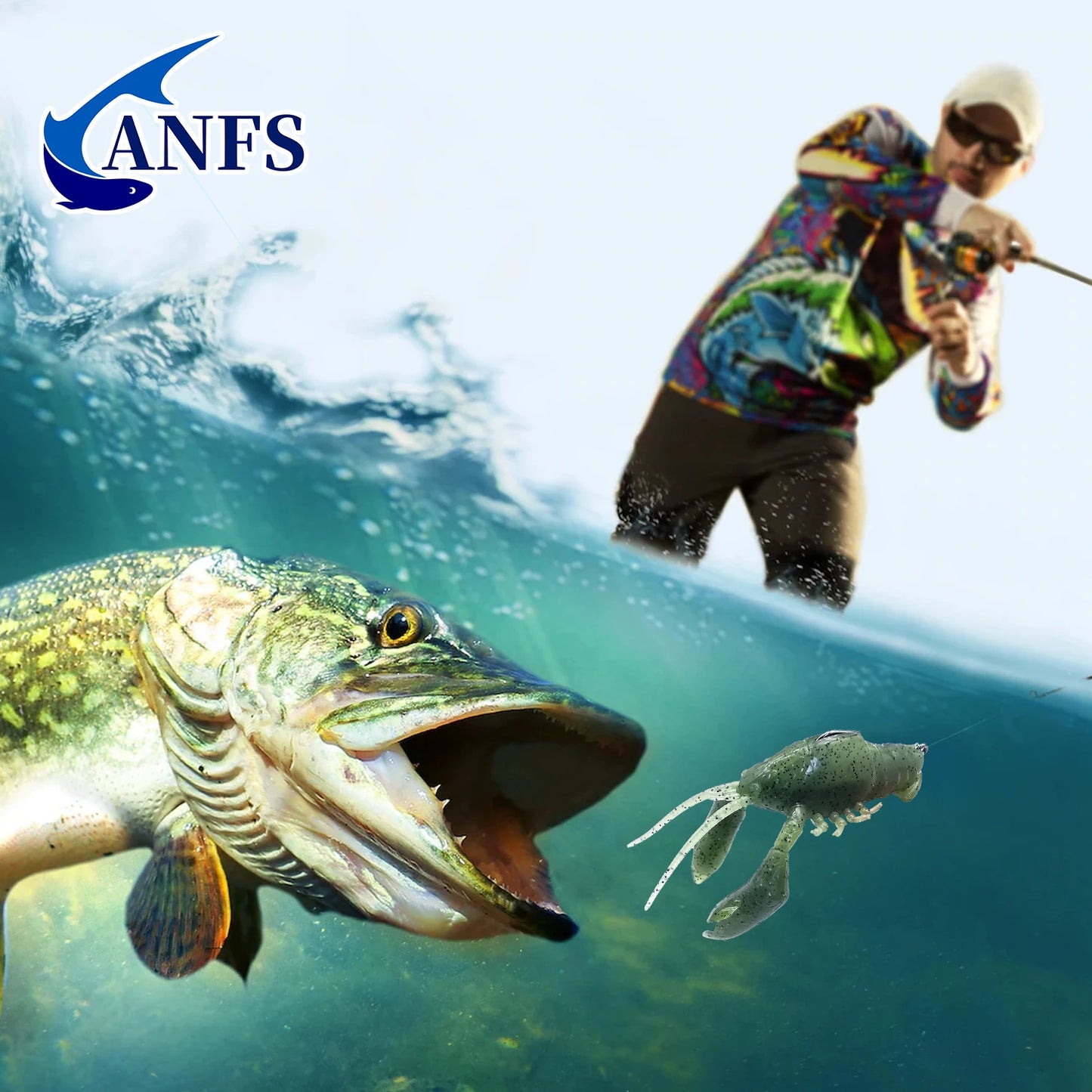 ANFS 1piece Craw Soft Lure Cool Fishing Lures Artificial Baits Fishing Accessory