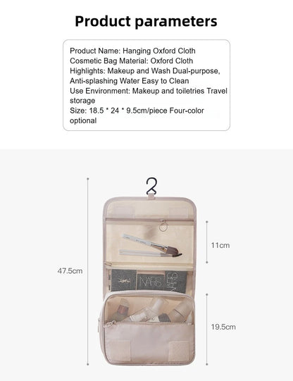 Travel Makeup Bag Waterproof Toiletries Organizer High Quality Women Neceser Bathroom Hook Wash Pouch Hook Makeup Storage Bag