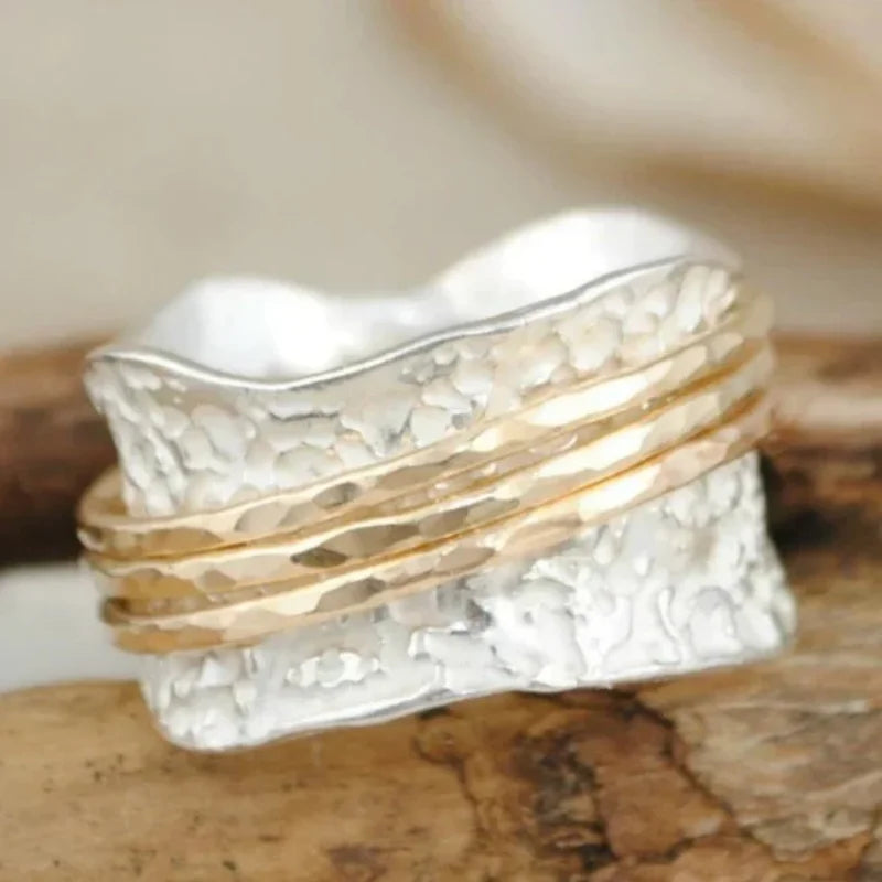 2025 New Irregular Ripple Inlay Zircon Hoop Rings For Women Birthday Gift Accessories Fashion Custom Jewelry
