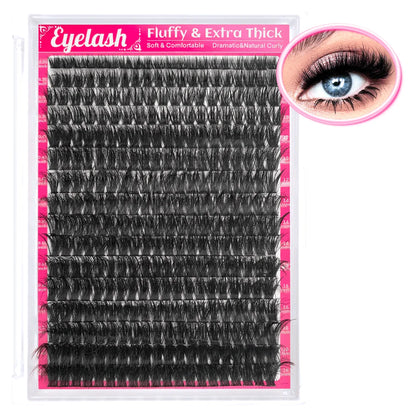 480/800pcs Individul Claster Eyelash Natural&Thick & Fluffy Extension 30D 40D 50D 60D 80D 100D Mix Length DIY Cluster eyelashes