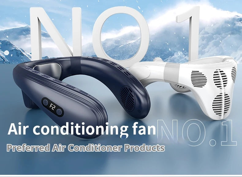 New Neck Air Conditioner Portable Neck Fan Rechargeable Semiconductor Cooling Bladeless Fan Outdoor Personal Fan Wearable Cooler