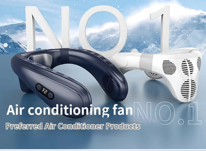 New Neck Air Conditioner Portable Neck Fan Rechargeable Semiconductor Cooling Bladeless Fan Outdoor Personal Fan Wearable Cooler