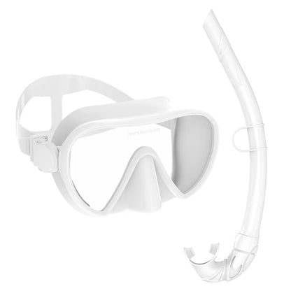 Frameless Diving Mask Wet Snorkel Set Low Internal Volume Pure Soft Silicone Swimming Training Diving Glasses Adjustable