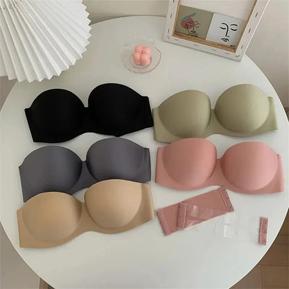 Sexy Strapless Bras Women Wireless Bralette Soft Female Underwear Ladies Seamless Bras Invisible Bra With 2pcs Straps