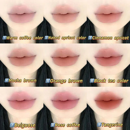 Cappuvini 9 Colors Velvet Lip Mousse - Matte & Natural Finish, Long-Lasting Non-Drying, Cute Bear Design for Youthful Look,