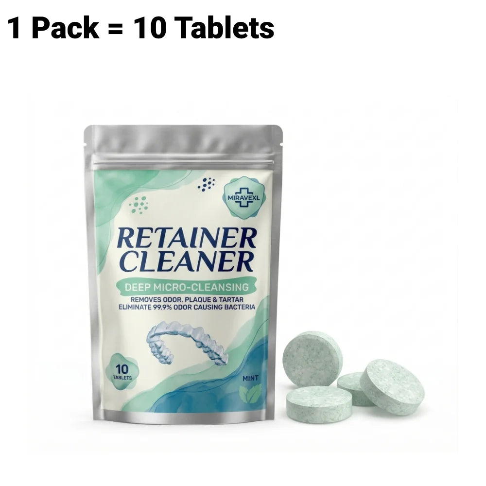MIRAVEXL Denture Retainer Cleaner Tablets Orthodontic Braces Aligner Mouth Night Guard False Teeth Whitening Plaque Removal