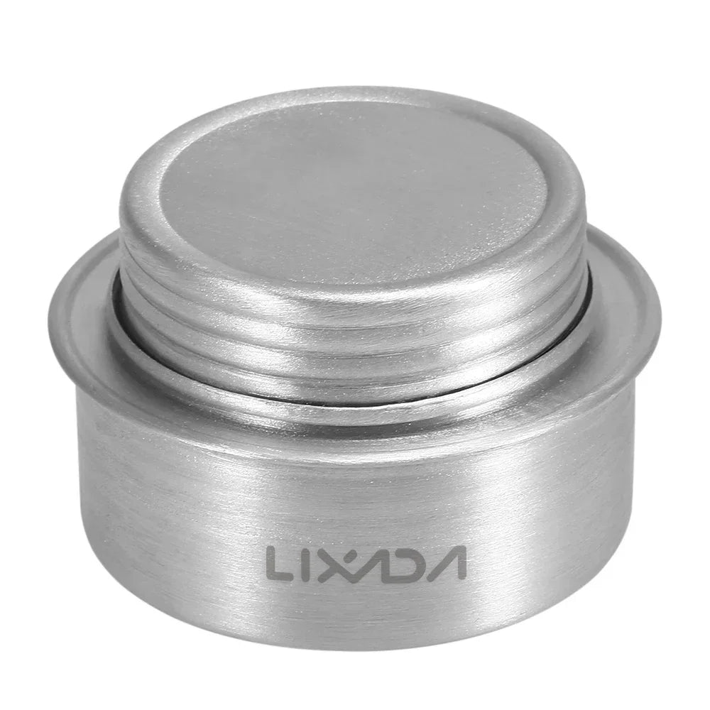 Portable Mini Aluminum Alloy Alcohol Camping Stove with Lid for Outdoor Hiking and Backpacking