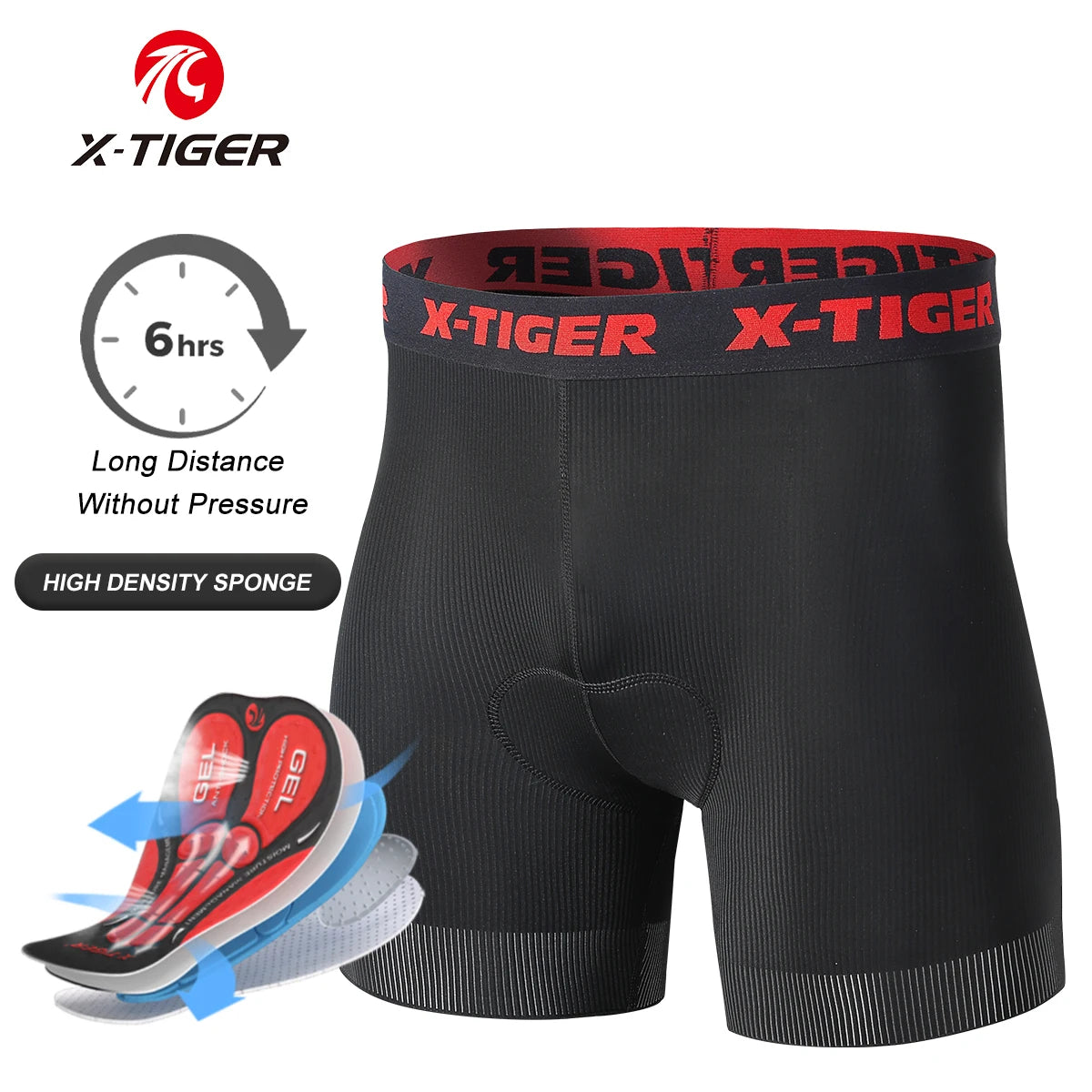 X-TIGER Cycling Shorts Breathable Mesh Cycling Underwear Gel Pad Shockproof MTB Bike Shorts Bicycle Underwear