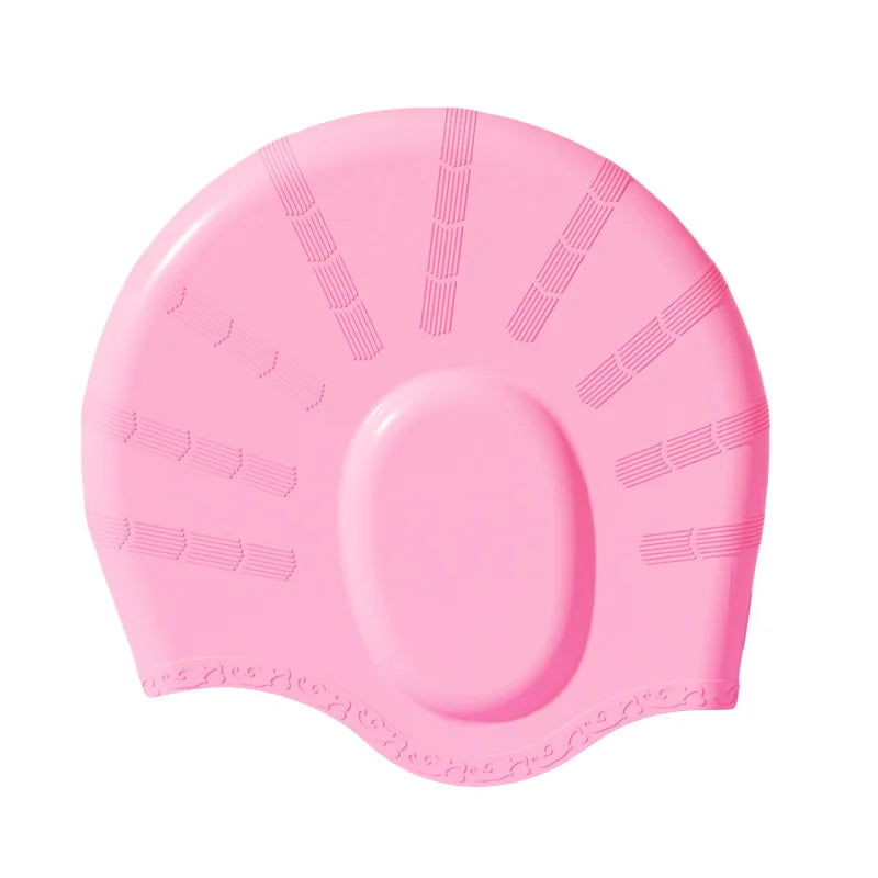 Ear Protection Silicone Swimming Cap for Women Men Long Hair Waterproof Enlarged Swim Pool Cap