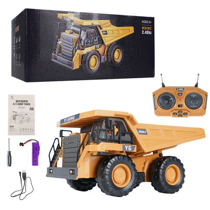 1:20 RC Excavator Dumper Car 2.4G Remote Control Engineering Vehicle Crawler Truck Bulldozer Toys for Boys Kids Birthday Gifts