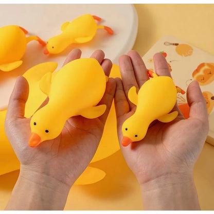 Cute Soft Duck Goose Squishy Toy Stretchable Squeeze Stress Relief Decompression Fidget Toy for Kids Adults Best Friend Gift