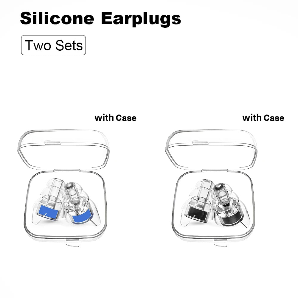 HUAK Silicone Earplugs High Fidelity with Storage Box for Concerts Musicians Motorcycles Noise Sensitivity Conditions and More