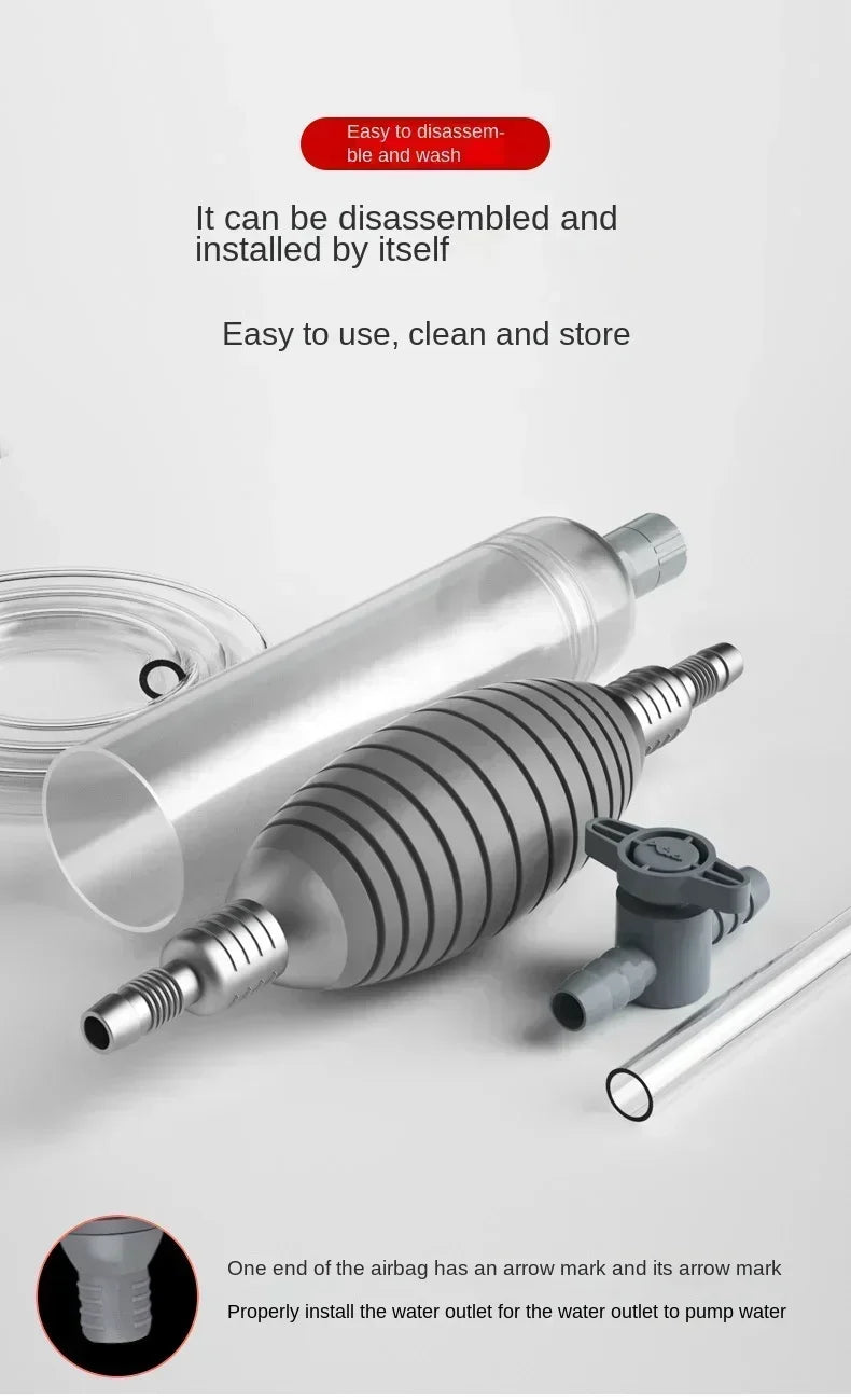 Fish Tank Siphon Vacuum Gravel Large Water Exchanger Aquarium Sand Cleaning and Water Changing Cleaning Kit with Extension Tube