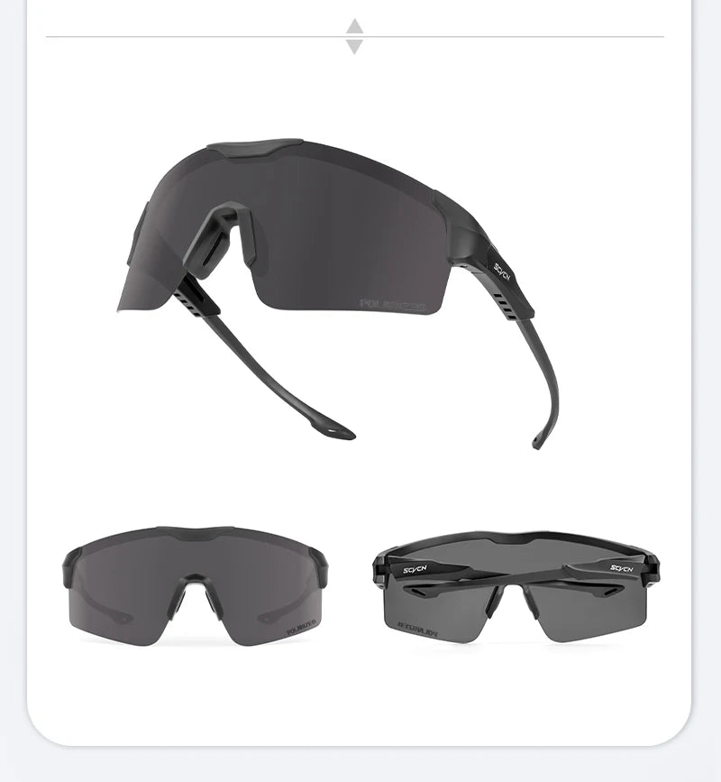 SCVCN Polarized Cycling Sunglasses Outdoor Sports Bicycle Sunglasses Men Women MTB Cycling Glasses Road Bike Glasses