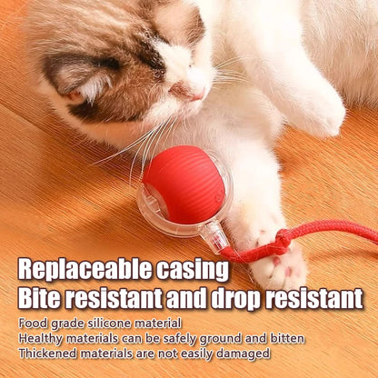 Smart Cat Toys Automatic Rolling Ball Fake Tail Rechargeable Electric Pet Interactive Toy Cat Training Imitate Mouse Tail