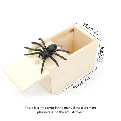 1PC New Trick Spider Funny Scare Box Wooden Hidden Box Prank Trick Horror Spiders Fun Game Halloween Party Decoration Gifts