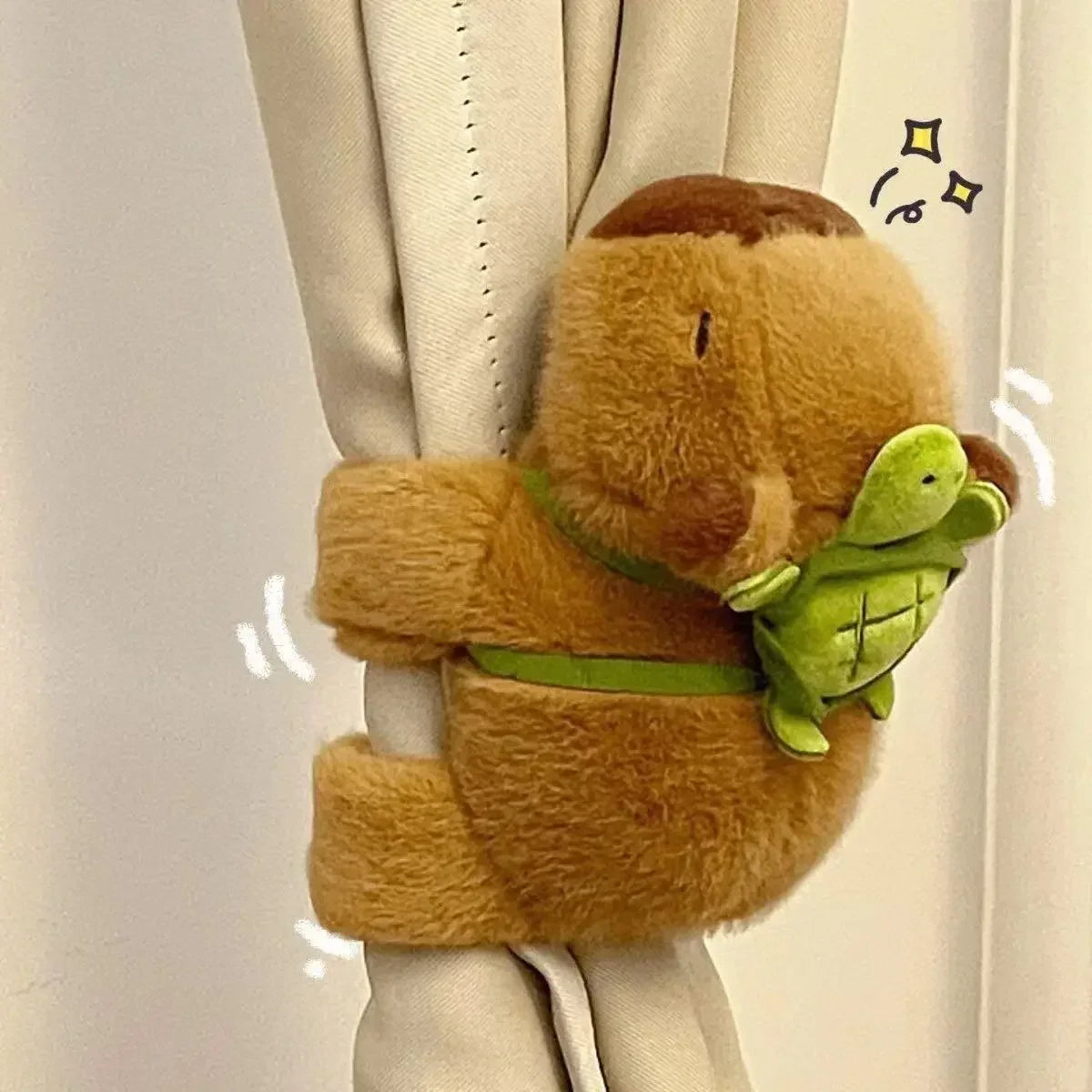 Capybara Clap Circle Toys  Capybara Plush Hand Ring Wristband Kawaii Stuffed Animal Doll Curtains Bicycle Party Decor Kids Gift