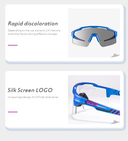 Photochromic Sunglasses UV400 Bike Bicycle Glasses Men's Blue Sports Woman Cycling Eyewear Outdoor MTB Glasses Bike Goggles