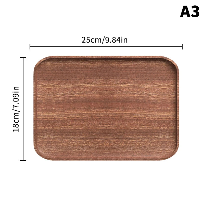 1PC Wooden Serving Trays Oval Wood Tray Platters for Serving Food Dishes Dinner Plates Solid Wood Round Dessert Plate