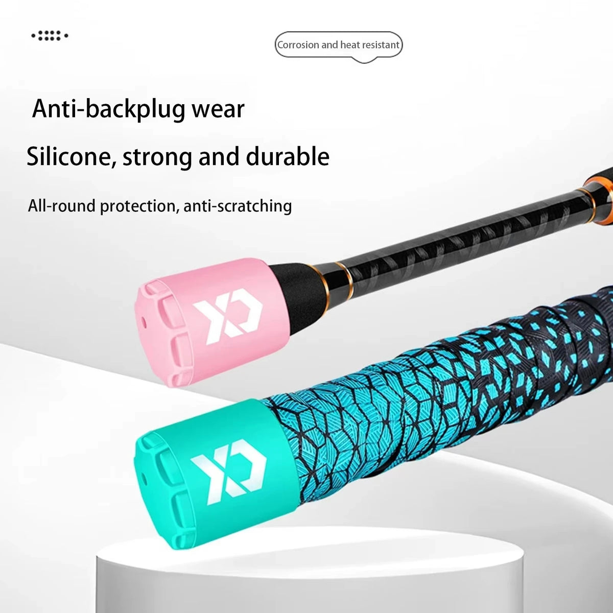 Silicone Fishing Rod End Cap Protector Lightweight Durable Fishing Rod Plug Tail Protector Elastic Handle Protective Case Carp