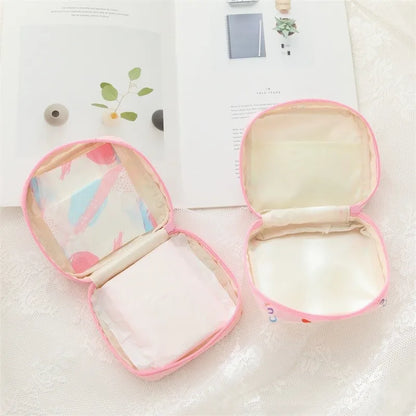 Hello Kitty Kuromi Menstrual Bag Cute Girly Cinnamoroll Hangyodon Pochacco Capacity Sanitary Napkin Storage Bag