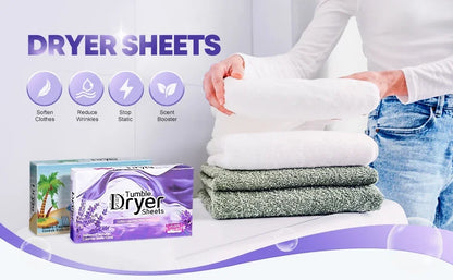 Dryer Sheets Bulk Natural Fabric Softener Plant Lavender Laundry Softener Naturally Pet Clothing Cleaning Aromatherapy Tablets