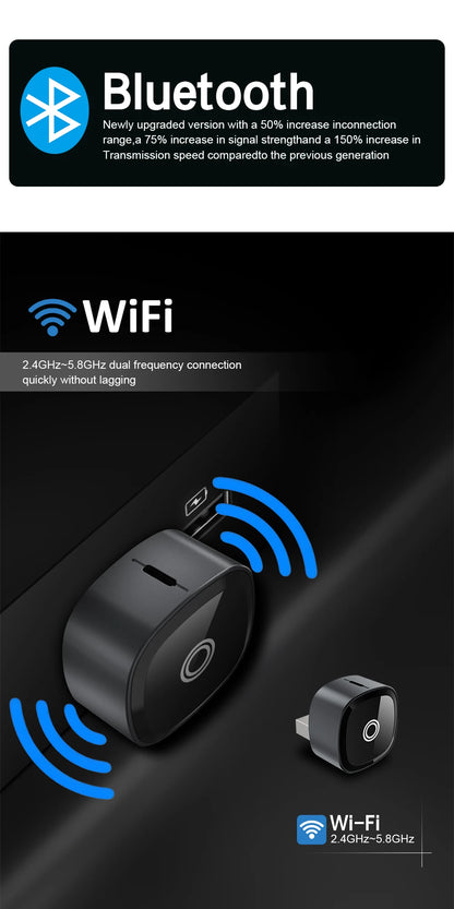 XUDA 2in1 Wireless CarPlay Adapter Android Auto AI Smart Box Car Intelligent Systems For VW Toyota Nissan Honda Ford Benz