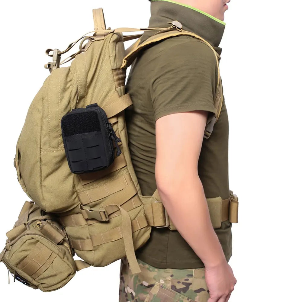 Tactical Mini Belt Pouches, Multi-Purpose Small Battery Case Compact Utility EDC Card Slot Holder Waist Bags Military Molle Pack