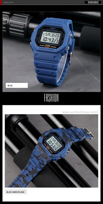 SKMEI 1628 Luxury Digital Men Watches Sports Waterproof Electronic Mens Wristwatches Military Back Light Clock 1988 Reloj Hombre