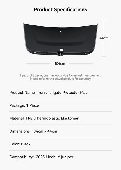 YZ for Tesla Model Y Juniper 2026 Car Trunk Tailgate Protection Pad Trunk TPE Anti-dirty  Waterproof Backplate Protective Pad