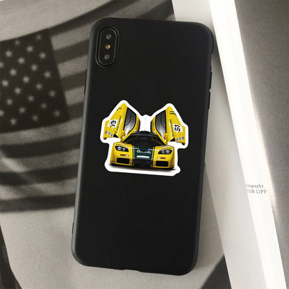 50pcs Cool Car Sticker, Racing Car Sticker and Decals for Kids, Phone Case, Guitar, Scooter, Laptop, Kettle Decoration Stickers