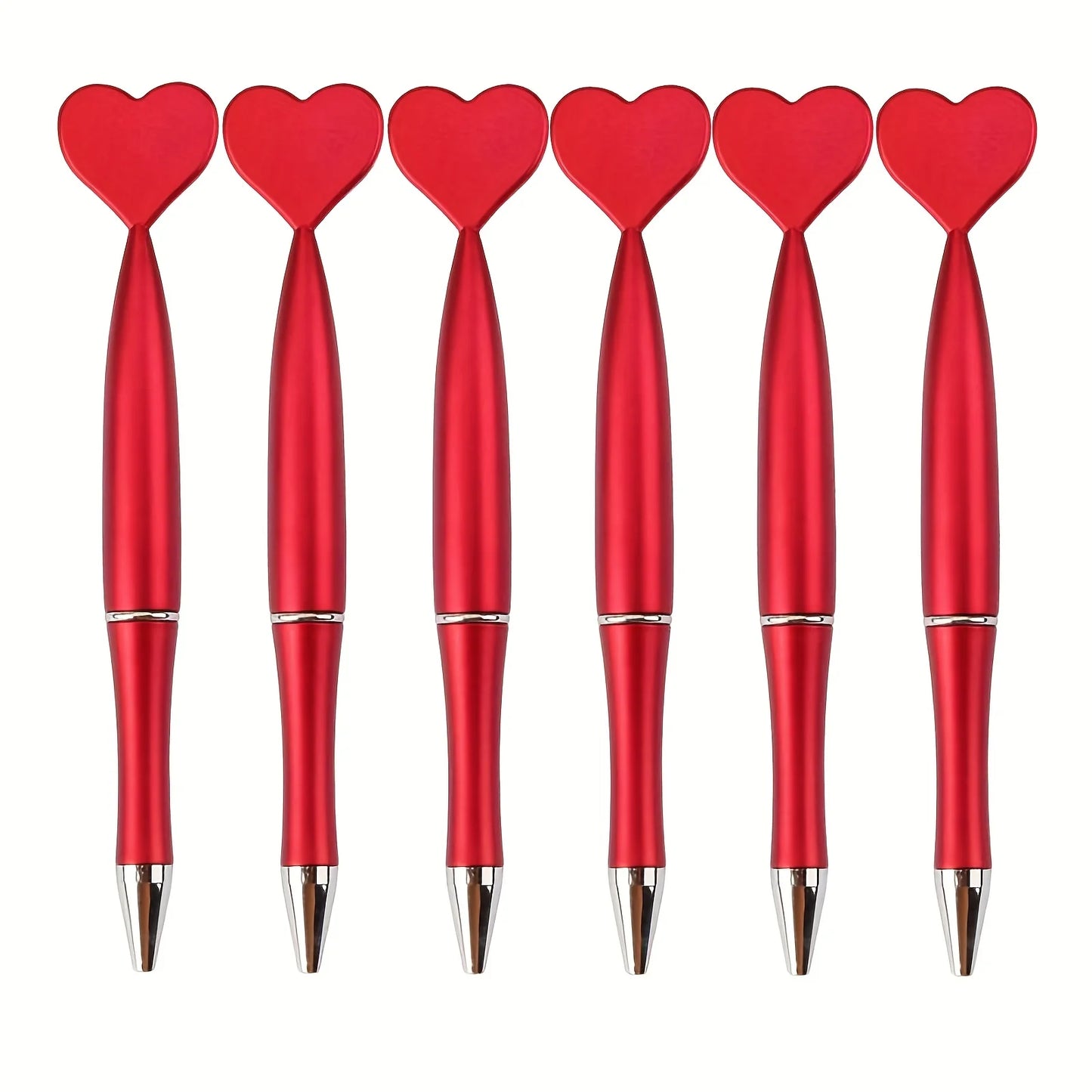 12pcs Valentine's Day Heart Shape Pens Black Gel Ink Rollerball Pens for Office School Supplies Gift Kids Ballpoint Pens