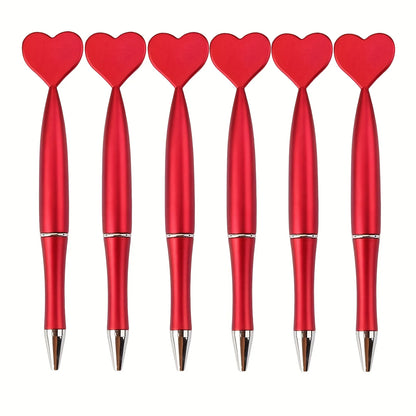 12pcs Valentine's Day Heart Shape Pens Black Gel Ink Rollerball Pens for Office School Supplies Gift Kids Ballpoint Pens