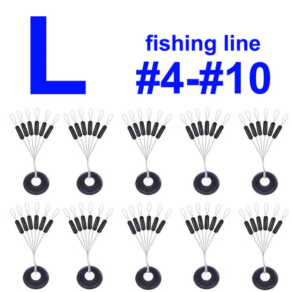 60 pcs 10 Group Rubber Silicon Space Bean Profession Fishing Float Resistance Anti-Strand fishing Line gear Connector Stopper