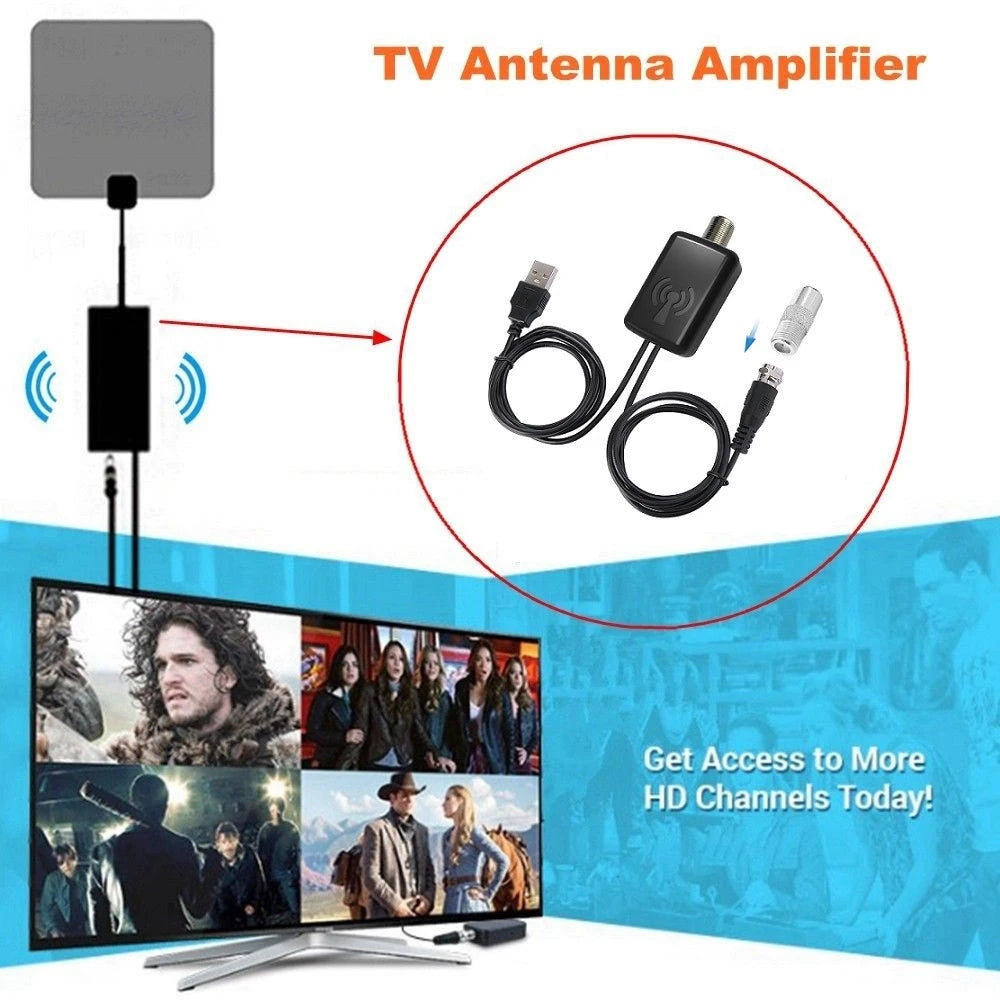 4K Hd Digital Tv Antenna Amplifier Signal Booster Low Noise High Gain Signal Receiver Tv Antenna Accessories Enhance Signal Stability