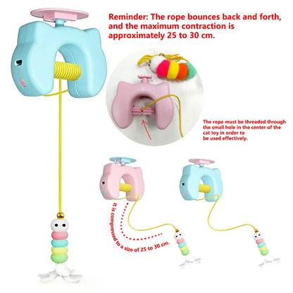 New Type Of Electric Cat Toy with 2 Ropes Smart Hanging Door Auto Swing Feather Toy A Self-entertainment And Cat-teasing Wonder