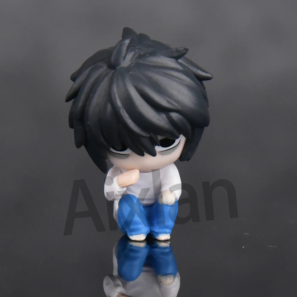 Aixlan 5pcs Set DEATH NOTE Figure Cute Edition Yagami Light 4cm Ryuk/L·Lawliet PVC Action Figure Amine Collectible Figurine