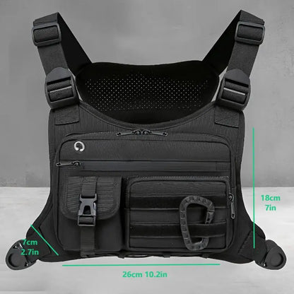 Tactical Outdoor Chest Bag Unisex Running Cycling EDC Vest Workouts Sports Chest Pack Rig for Men And Women