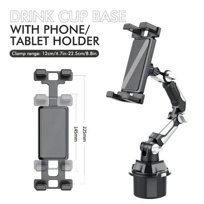 Car Cup Holder Phone Tablet Mount 360 Rotation Flexible Arm Stand For iPhone Android iPad Auto Interior Accessory Daily Use