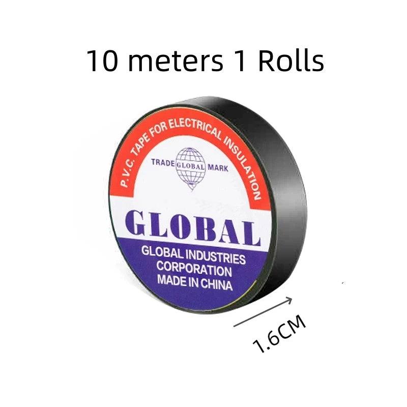 10/100M Black Flame Retardant Electrical Insulation Tape Strong Adhesive Wire Harness Tape for Electrical Wiring Waterproof Tape