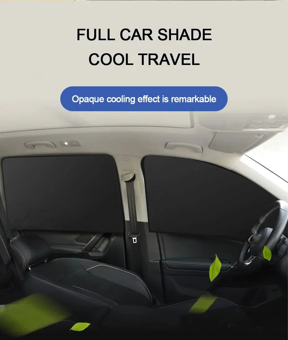 2Pcs Car Side Window Sun Shade Magnet Privacy Curtains UV Reflection Anti Glare UV Block Sunshade for Front/Back Window