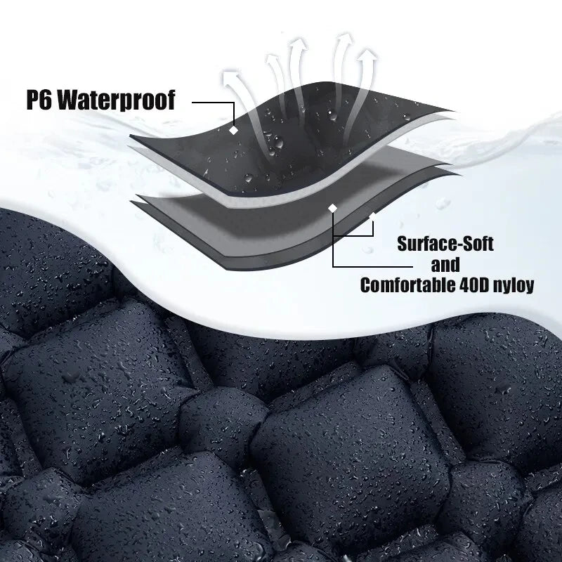Outdoor Camping Inflatable Mattress Ultralight Air Mat with Built-in Pump Hiking Sleeping Pad Pillow