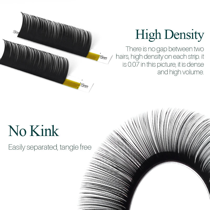 Korean PBT Materials Soft Comfortable Eyelashes Extensions Supplies 20 Rows High Quality Silk Lashes