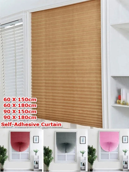 1Pc Shades Self-adhesive Half Windows Nonwoven Folding Curtain Bathroom Balcony Living Room Balcony Curtains Pleated Blinds