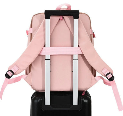 Lightweight Large Travel Backpack, Solid Color Minimalist Multifunctional Student School Bag