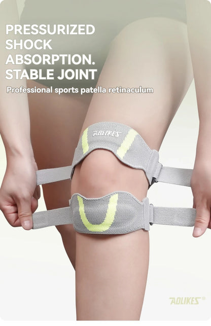 AOLIKES 1PCS Patella Knee Strap with Ergonomic Silicone Pad for Patellar Tendon Support, Adjustable Compression Knee Stabilizer