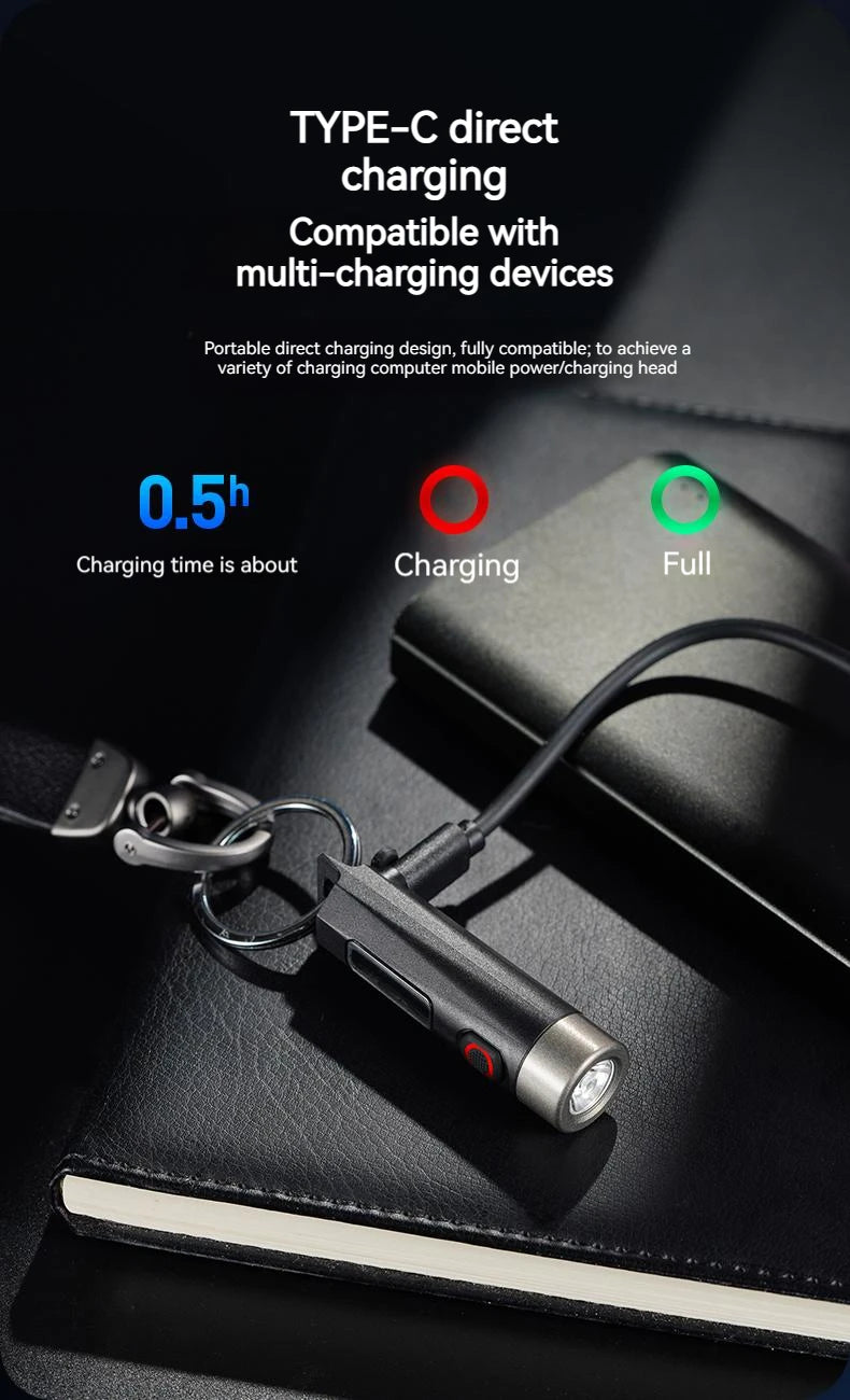 PHILIPS 2025 NEW SFL1121 EDC Flashlight LED Rechargeable Mini EDC Keychain Flashlights Camping Lamp For Hiking Self Defense