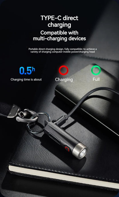 PHILIPS 2025 NEW SFL1121 EDC Flashlight LED Rechargeable Mini EDC Keychain Flashlights Camping Lamp For Hiking Self Defense