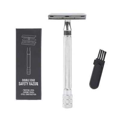 Classic Men Shaver Mild Hair Removal Shaver Double Edge Stainless Steel Shaving With 1 PCS Titanium Coated Blades Shaver Razor
