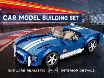 312PCS Blue Sport Car Building Block Set Creative City Vehicle Diy Car Model Bricks Desktop Display Puzzle Toys Holiday Gifts